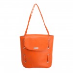 Beau Design Stylish  Orange Color Imported PU Leather Casual Tote Handbag With For Women's/Ladies/Girls